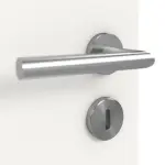 Detailansicht der Oberfläche von HÖRMANN Doppelflügeltür Pure 2 Weißlack DesignLine mit Lichtausschnitt quer mit Zarge