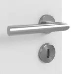 Detailansicht der Oberfläche von HÖRMANN Doppelflügeltür Pure 2 Bütte Weiß Duradecor DesignLine mit Lichtausschnitt quer mit Lisene Steel 79 mit Zarge