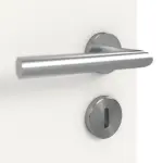 Detailansicht der Oberfläche von HÖRMANN Doppelflügeltür Pure 2 Verkehrsweiß RAL 9016 Duradecor DesignLine mit Lichtausschnitt quer mit Lisene Steel 79 mit Zarge