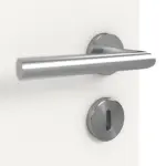 Detailansicht der Oberfläche von HÖRMANN Doppelflügeltür Pure 2 Weißlack DesignLine mit Lichtausschnitt quer mit Lisene Steel 80 mit Zarge