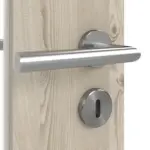 Detailansicht der Oberfläche von HÖRMANN Doppelflügeltür Rail 2 Gebürstete Lärche hell Duradecor DesignLine mit Zarge