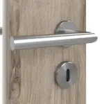 Detailansicht der Oberfläche von HÖRMANN Doppelflügeltür Rail 2 Nordeiche Duradecor DesignLine mit Zarge