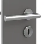 Detailansicht der Oberfläche von Huga Doppelflügeltür Sueno 2 Hygge grau RAL 7037 Duradecor Concept mit Zarge