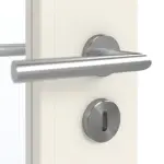 Detailansicht der Oberfläche von GARANT Doppelflügeltür Riva RI8 Weißlack mit Lichtausschnitt LA-2 mit Zarge