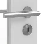 Detailansicht der Oberfläche von JELD-WEN Doppelflügeltür Shape 3FG Nickelgrau ähnlich RAL 7047 ExpertLack mit Lichtausschnitt LA-3G mit Zarge