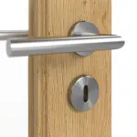 Detailansicht der Oberfläche von Doppelflügeltür TE-19 Eiche astarm Massivholz mit Zarge