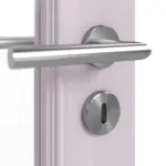 Detailansicht der Oberfläche von Doppelflügeltür TE-20 Fichte astarm weiß pigmentiert lackiert Massivholz mit Zarge