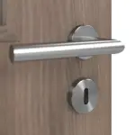 Detailansicht der Oberfläche von CLASSEN Doppelflügeltür Tetyda M1 Esche Graphit Iridium mit Lichtausschnitt inkl. Zarge