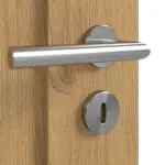 Detailansicht der Oberfläche von Doppelflügeltür TM-10 Eiche astarm Massivholz mit Zarge