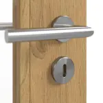 Detailansicht der Oberfläche von Doppelflügeltür TM-12 Eiche astarm Massivholz mit Zarge