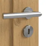 Detailansicht der Oberfläche von Doppelflügeltür TM-2 Eiche astig Massivholz mit Zarge