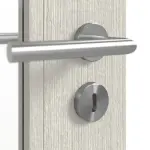 Detailansicht der Oberfläche von Doppelflügeltür TM-33 Nordische Fichte astarm gebürstet weiß lackiert Massivholz mit Zarge