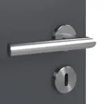 Detailansicht der Oberfläche von CLASSEN Doppelflügeltür Natura HK/HB Venom Alu M1 Graphit RAL 7024 CPL mit Zarge