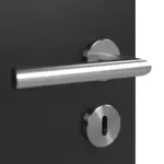 Detailansicht der Oberfläche von CLASSEN Doppelflügeltür Natura HK/HB Venom Alu M1 Uni Black Iridium mit Zarge