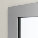 Detailansicht des Lichtausschnitts von Komplettset Stahl Mehrzwecktür DW 42-1 mit Rechteckverglasung Ausschnitt 3 inkl. Blockzarge - Teckentrup