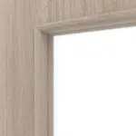 Detailansicht des Lichtausschnitts von Eiche grau LA 4 mittig Basic Durat Innentür - Huga