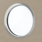 Detailansicht des Lichtausschnitts von Strukturiert Taupe LA Bullauge Basic Innentür - Huga