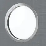 Detailansicht des Lichtausschnitts von Cotton like Hygge Grau LA Bullauge Basic Innentür - Huga