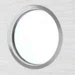 Detailansicht des Lichtausschnitts von Strukturiert Weiß LA Bullauge Basic Innentür - Huga