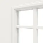 Detailansicht des Lichtausschnitts von Landhaus 2 LA Lugano Classic Durat Verkehrsweiß RAL 9016 Innentür - Huga