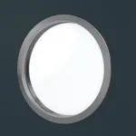 Detailansicht des Lichtausschnitts von Titangrau A 416 Bullauge Typ LA-KR 350 PortaLit Zimmertür - Westag