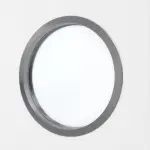 Detailansicht des Lichtausschnitts von Esche Weiß ES 242 Bullauge Typ LA-KR 350 PortaLit Zimmertür - Westag