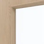 Detailansicht des Lichtausschnitts von GARANT Rauchschutztür Authentic Achat CePaL mit Lichtausschnitt LA-4 bandseitig