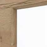 Detailansicht des Lichtausschnitts von GARANT Rauchschutztür Quer Authentic Risseiche CePaL mit Lichtausschnitt LA-4 schlossseitig