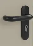 Detailansicht der Oberfläche von GARANT Rauchschutztür Matt Seidengrau 7044 G-TEC mit Lichtausschnitt LA-5 mittig