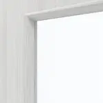 Detailansicht des Lichtausschnitts von GARANT Rauchschutztür Authentic Grigio CePaL mit Lichtausschnitt LA-5 schlossseitig