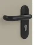 Detailansicht der Oberfläche von GARANT Rauchschutztür Matt Seidengrau 7044 G-TEC mit Lichtausschnitt LA-7