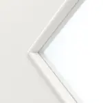 Detailansicht des Lichtausschnitts von Weiß RAL 9016 LA 6 Raute Basic Durat Schiebetür - Huga