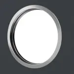 Detailansicht des Lichtausschnitts von Schiebetür Anthrazit RAL 7016 Lack LA Bullauge Basic - Huga