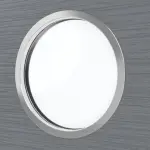 Detailansicht des Lichtausschnitts von Schiebetür Strukturiert Hygge Grau LA Bullauge Basic - Huga