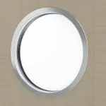 Detailansicht des Lichtausschnitts von Schiebetür Cotton like Taupe LA Bullauge Basic - Huga