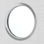 Detailansicht des Lichtausschnitts von Schiebetür Cotton like Weiß LA Bullauge Basic - Huga