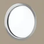 Detailansicht des Lichtausschnitts von Schiebetür Ultramatt Taupe LA Bullauge Basic - Huga