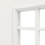 Detailansicht des Lichtausschnitts von Landhaus 1 LA Lugano Classic Durat Verkehrsweiß RAL 9016 Schiebetür - Huga