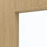 Detailansicht des Lichtausschnitts von LEBO Schiebetür Limba Matt Echtholzfurniert mit Lichtausschnitt 1 LA 16-40