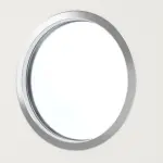 Detailbild des Lichtausschnitts von Weiß RAL 9016 LA Bullauge Basic Durat Schiebetür - Huga