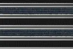 Detailaufnahme von Top-Ansicht von Aluprofilmatte KLASSIK Rips T06PP blau/grau / Safe R01V schwarz - Entrada