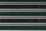 Detailaufnahme von Top-Ansicht von Aluprofilmatte KLASSIK Rips T01PP schwarz / Work B07 grün - Entrada