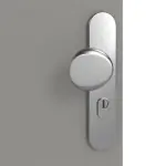 Detailansicht der Oberfläche von WESTAG Wohnungseingangstür Kitt A 446 GetaLit HPL mit Lichtausschnitt LA-1B bandseitig