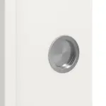 Detailansicht der Oberfläche von WESTAG Doppelflügel-Schiebetür Arctic Weiß RAL 9016 Weißlack mit Lichtausschnitt LA-1D