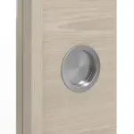 Detailansicht der Oberfläche von WESTAG Doppelflügel-Schiebetür Platineiche Cross EIC 424 PortaLit CPL mit Lichtausschnitt LA-1000