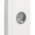 Detailansicht der Oberfläche von WESTAG Doppelflügel-Schiebetür Arctic Weiß RAL 9016 Weißlack mit Lichtausschnitt LA-1000