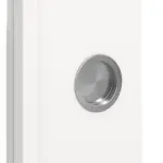 Detailansicht der Oberfläche von WESTAG Doppelflügel-Schiebetür Arctic Weiß A 222 RAL 9016 PortaLit CPL mit Lichtausschnitt LA-DIN