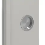 Detailansicht der Oberfläche von WESTAG Doppelflügel-Schiebetür Hellgrau A 402 PortaLit CPL mit Lichtausschnitt LA-DIN