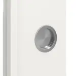 Detailansicht der Oberfläche von WESTAG Doppelflügel-Schiebetür Arctic Weiß RAL 9016 Weißlack mit Lichtausschnitt LA-DIN