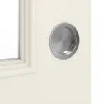 Detailansicht der Oberfläche von WESTAG Doppelflügel-Schiebetür Provence Typ 4004 Weißlack mit Lichtausschnitt Sprosse 6